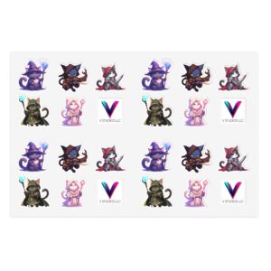 D&D Adventuring Party Kitten Sticker Sheet